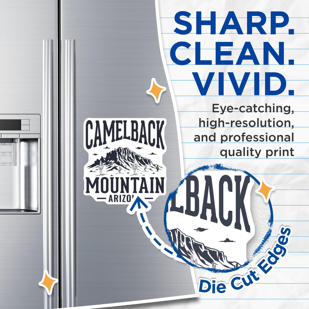 (2 Pack) Camelback Mountain Magnets - Arizona Travel Souvenir - Southwest Fridge Decor - 5" On Longest Side - Premium Magnet - for Cars, Refrigerators, Toolboxes, Lockers - Made in USA - MAG18710