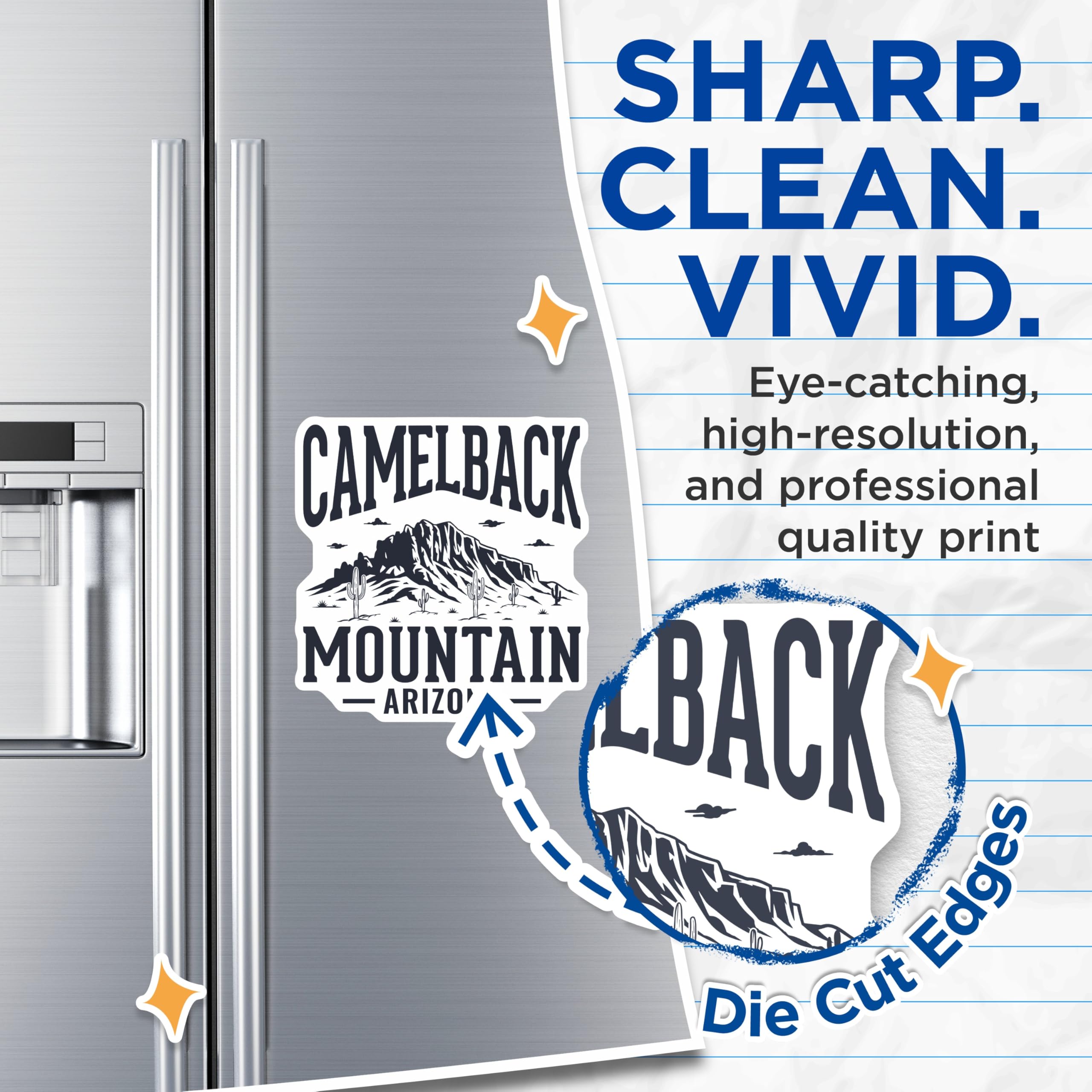 (2 Pack) Camelback Mountain Magnets - Arizona Travel Souvenir - Southwest Fridge Decor - 5" On Longest Side - Premium Magnet - for Cars, Refrigerators, Toolboxes, Lockers - Made in USA - MAG18710