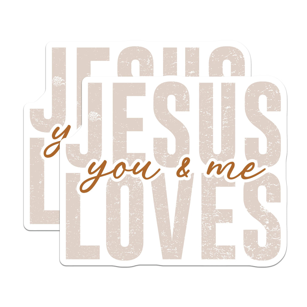 (2 Pack) Jesus Loves You and Me Magnets - Christian Faith Decor - Inspirational God's Love Message - 5 Inches On Longest Side - Thick Durable Magnet - Made in USA - MAG29519