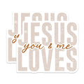 (2 Pack) Jesus Loves You and Me Magnets - Christian Faith Decor - Inspirational God's Love Message - 5 Inches On Longest Side - Thick Durable Magnet - Made in USA - MAG29519
