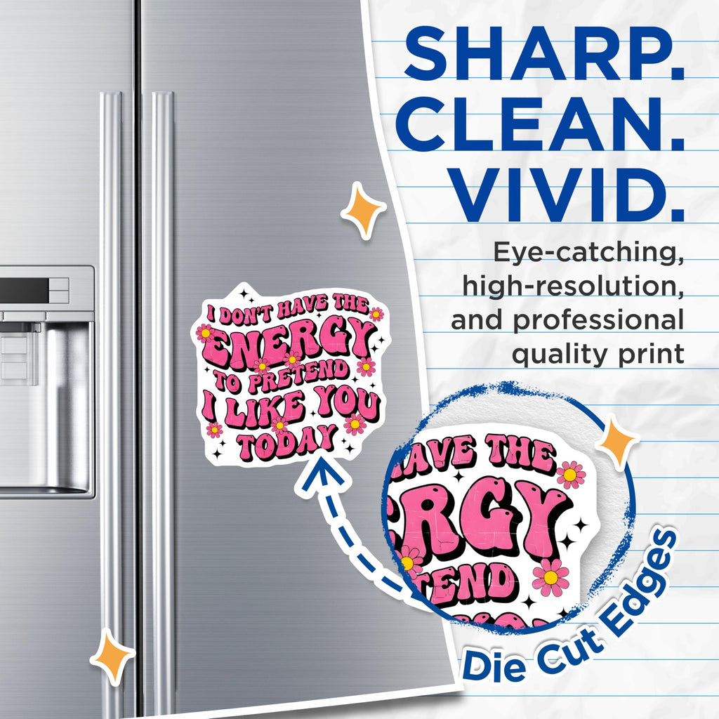 (2 Pack) No Energy Magnets - Funny Quote Magnets - Sarcastic Sayings Refrigerator Magnets - 5" On Longest Side - Premium Magnet - for Cars, Refrigerators, Toolboxes, Lockers - Made in USA - MAG16263