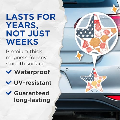 (2 Pack) Star Shell Magnets Magnets - 5" On Longest Side - Made in USA - Sticks to Refrigerators & Metal Surfaces - MAG8975