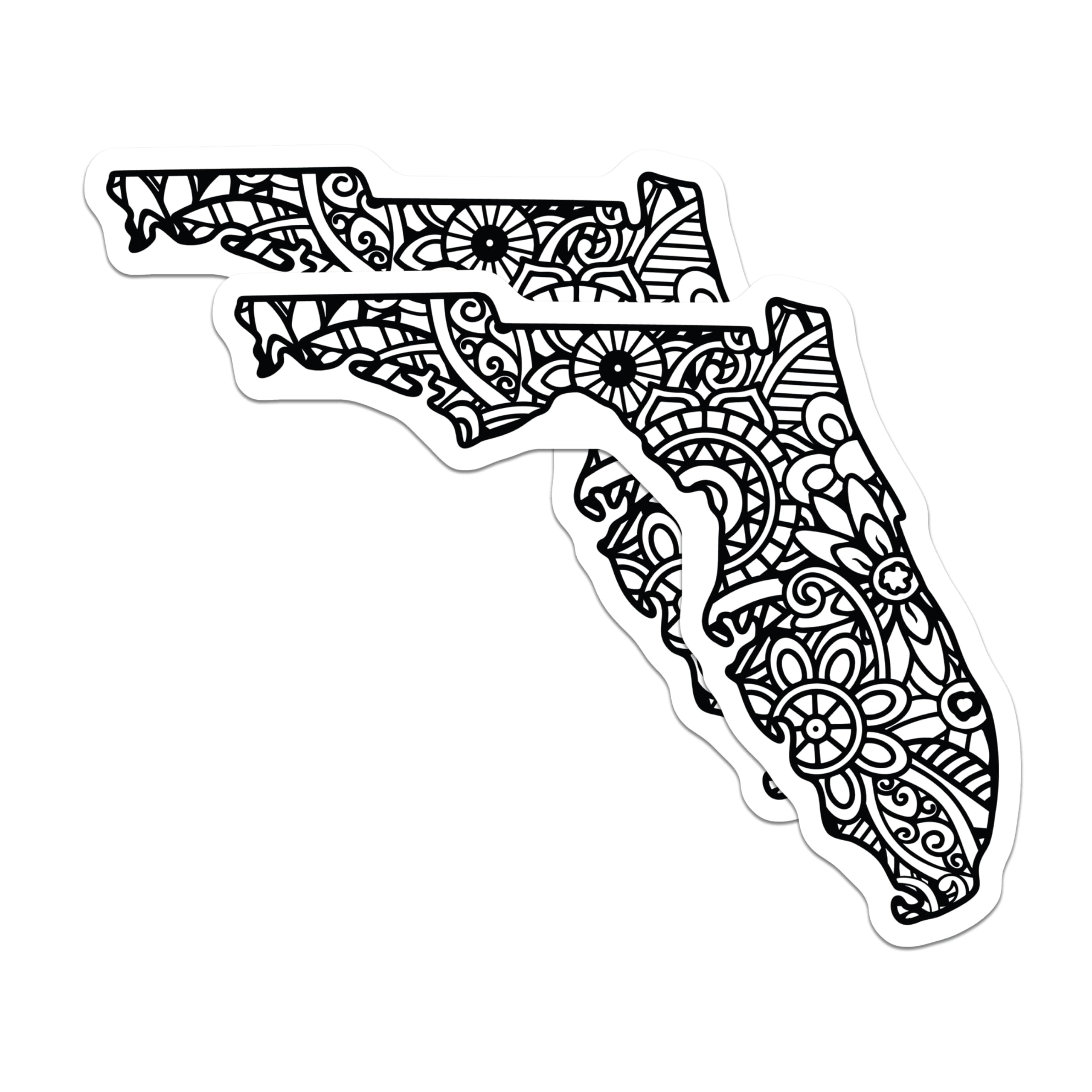 (2 Pack) Florida State Magnets - Floral Design Magnets - Decorative Fridge Magnets - 5" On Longest Side - Premium Magnet - for Cars, Refrigerators, Toolboxes, Lockers - Made in USA - MAG17261