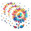 (3 Pack) Sunflower Puzzle Decals - Colorful Flower Stickers - Laptop Decals - 3 Inches On Longest Side - Easy Peel & Apply - Made in USA - 3MCS6657
