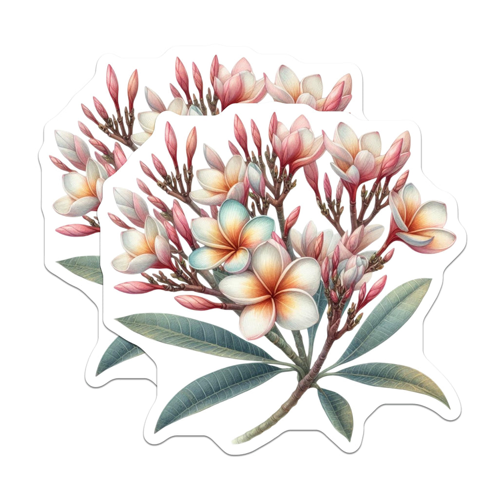 (2 Pack) Plumeria Flowers Magnets - Tropical Frangipani Decor - Hawaiian Floral Blossom Art - 5 Inches On Longest Side - Thick Durable Magnet - Made in USA - MAG22852