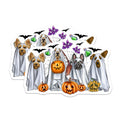 (2 Pack) Ghost Dog Halloween Magnets - Spooky Pet Decor - Animal Lover Fridge - French Bulldog Yorkshire Terrier Basset Hound - 5 Inches On Longest Side - Thick Durable Magnet - Made in USA - MAG27923