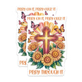 (2 Pack) Religious Cross Magnets - Butterfly Sunflowers Design - Pray On It Pray Through It - 5" On Longest Side - Premium Magnet - for Cars, Refrigerators, Toolboxes, Lockers - Made in USA - MAG14991