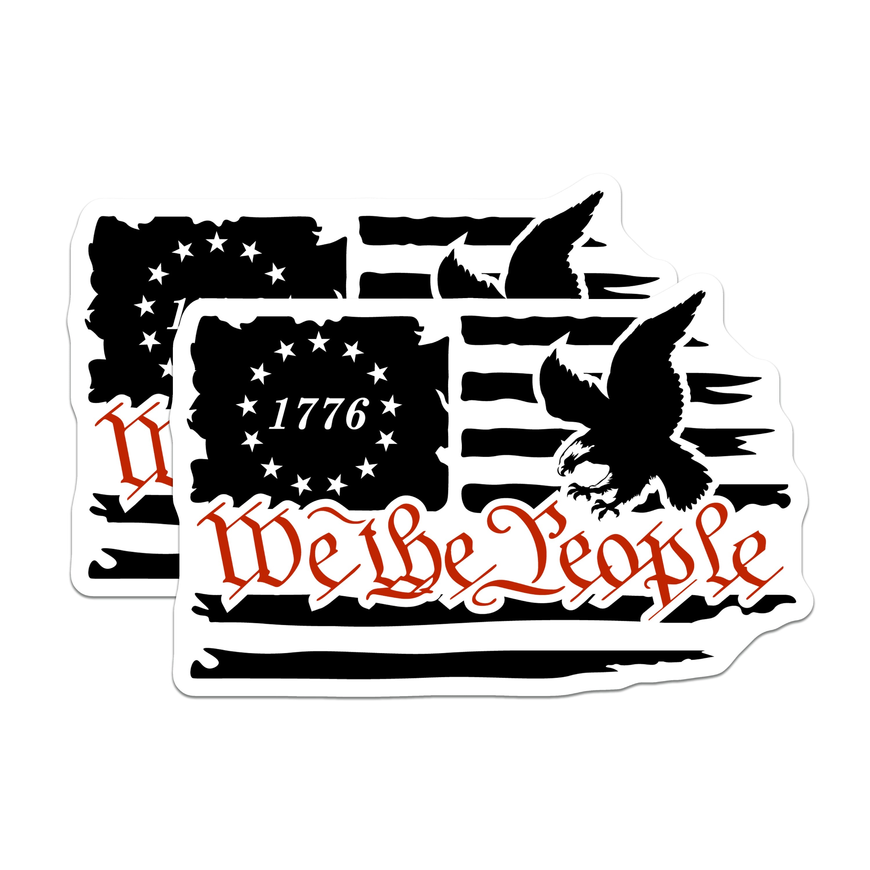 (2 Pack) 1776 We The People Magnets - Patriotic Bald Eagle - American Heritage Decor - 5 Inches On Longest Side - Thick Durable Magnet - Made in USA - MAG39691