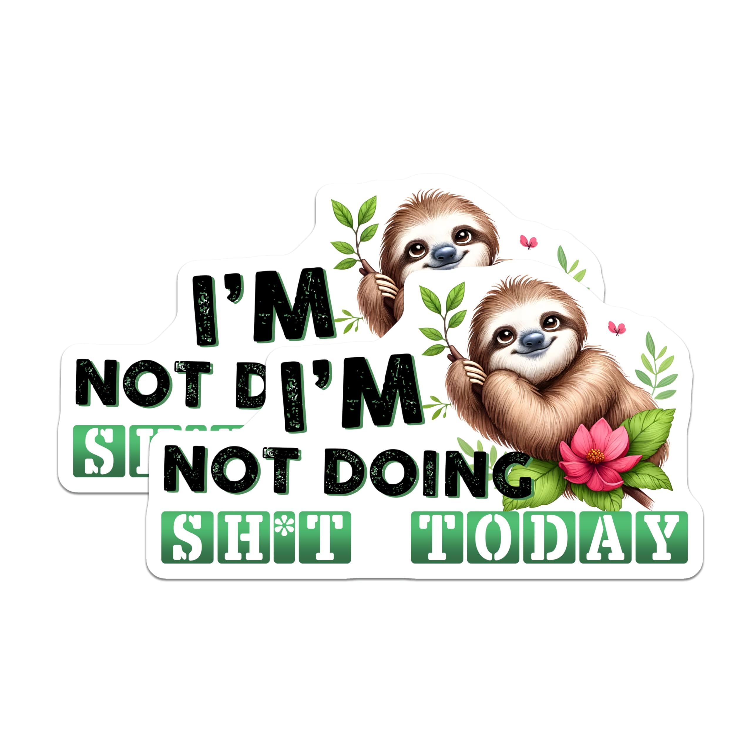 (2 Pack) Sloth Quote Magnets - Lazy Day Saying - Funny Animal Fridge Decals - 5" On Longest Side - Premium Magnet - for Cars, Refrigerators, Toolboxes, Lockers - Made in USA - MAG16695