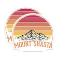 (2 Pack) Mount Shasta Magnets - California Travel - Retro Sunset Souvenir - 5" On Longest Side - Premium Magnet - for Cars, Refrigerators, Toolboxes, Lockers - Made in USA - MAG17890