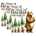 (3 Pack) Papa Bear Decals - Father Bear - Family Decals - 3 Inches On Longest Side - Easy Peel & Apply - Made in USA - 3MCS2021