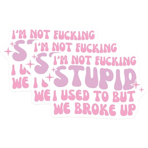 (3 Pack) Funny Sarcastic Decals - I'm Not Stupid - Trendy Laptop Sticker - 3 Inches On Longest Side - Easy Peel & Apply - Made in USA - 3MCS7249