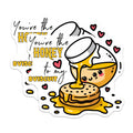 (2 Pack) Honey to My Biscuit Stickers - Cute Food Pun Decal - Kawaii Sweet Dessert - 5" On Longest Side - Sticks to Smooth Flat Surfaces - Made in USA - BMCS8885