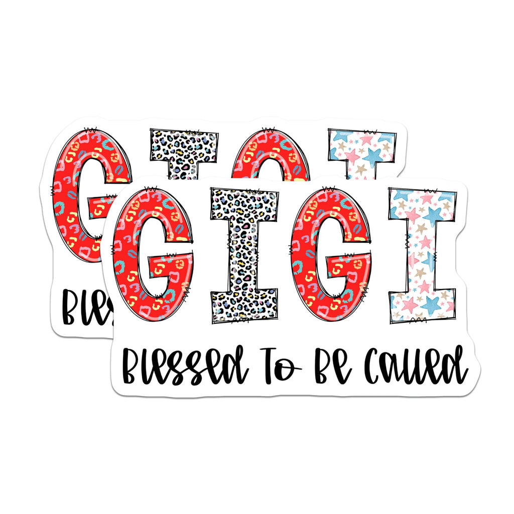 (2 Pack) Gigi Magnets - Blessed Gigi Decorations - Leopard Print Star Magnets - 5" On Longest Side - Premium Magnet - for Cars, Refrigerators, Toolboxes, Lockers - Made in USA - MAG14794