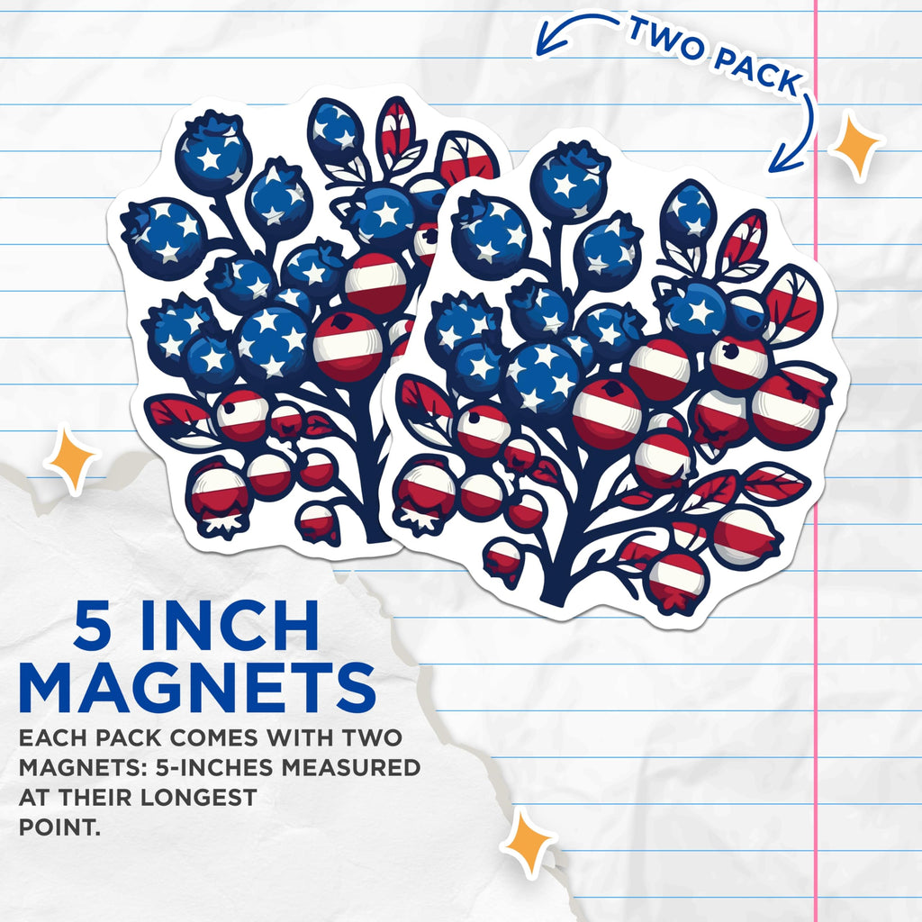 (2 Pack) US Austria Flag Magnets - American Austrian Heritage - Patriotic Berry Tree Artwork - 5 Inches On Longest Side - Thick Durable Magnet - Made in USA - MAG19827