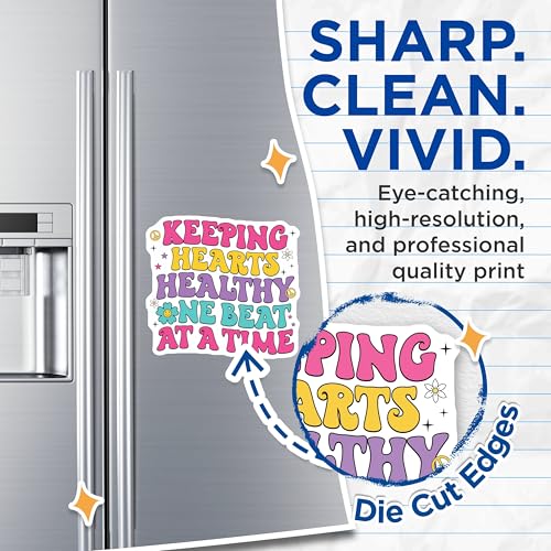 (2 Pack) Keeping Hearts Healthy Magnets Magnets - Inspirational Quotes - Positive Messages - 5" On Longest Side - Made in USA - Sticks to Refrigerators & Metal Surfaces - MAG9137