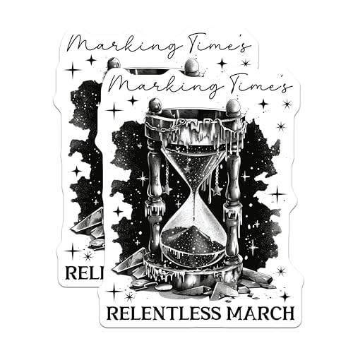 (2 Pack) Marking Time's Relentless March Magnets - Hourglass with Stars - Time Management Decor - 5" On Longest Side - for Cars, Refrigerators, Toolboxes, Lockers - Made in USA BMCS3527