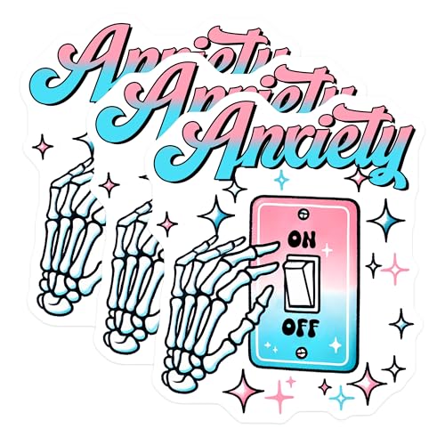 (3 Pack) Anxiety Switch Decals - Mental Health Decal - Laptop Decals - 3 Inches On Longest Side - Easy Peel & Apply - Made in USA - 3MCS6441