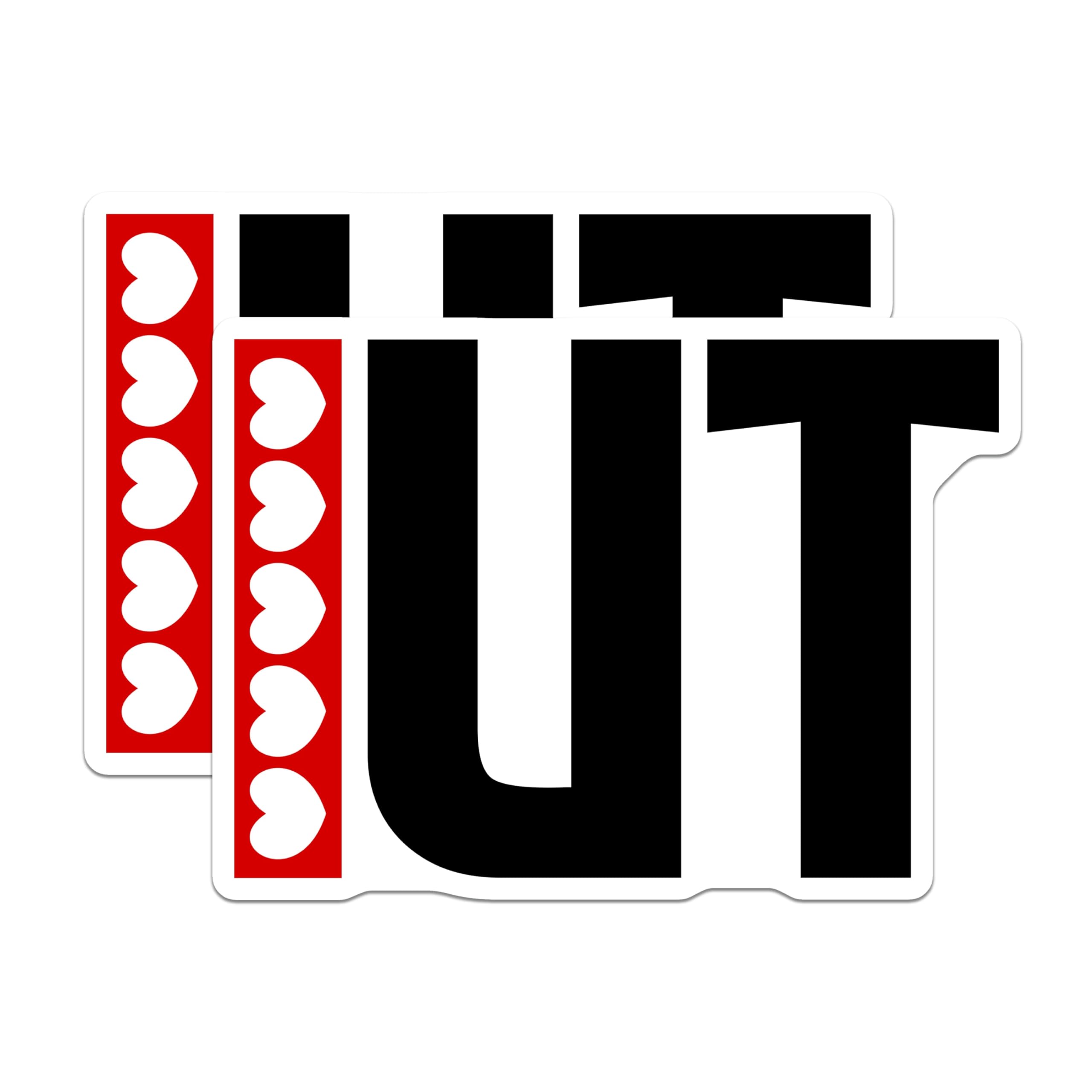 (2 Pack) IUT Magnets - Hearts Design - Fun Decorative Magnets - 5" On Longest Side - Premium Magnet - for Cars, Refrigerators, Toolboxes, Lockers - Made in USA - MAG17601