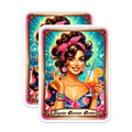 (2 Pack) Tequila Sunrise Magnets - Happy Hour Cocktail Lady - Retro Bar Kitchen Refrigerator Decor - Pin Up Style Drink Art - 5 Inches On Longest Side - Thick Durable Magnet - Made in USA - MAG20305