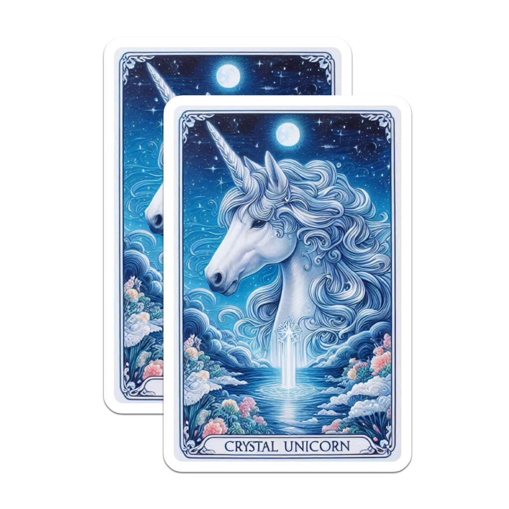 (2 Pack) Crystal Unicorn Magnets - Mystical Fantasy Art - Celestial Starry Night Magical Decor - Enchanting Mythical Creature - 5 Inches On Longest Side - Thick Durable Magnet - Made in USA - MAG22642