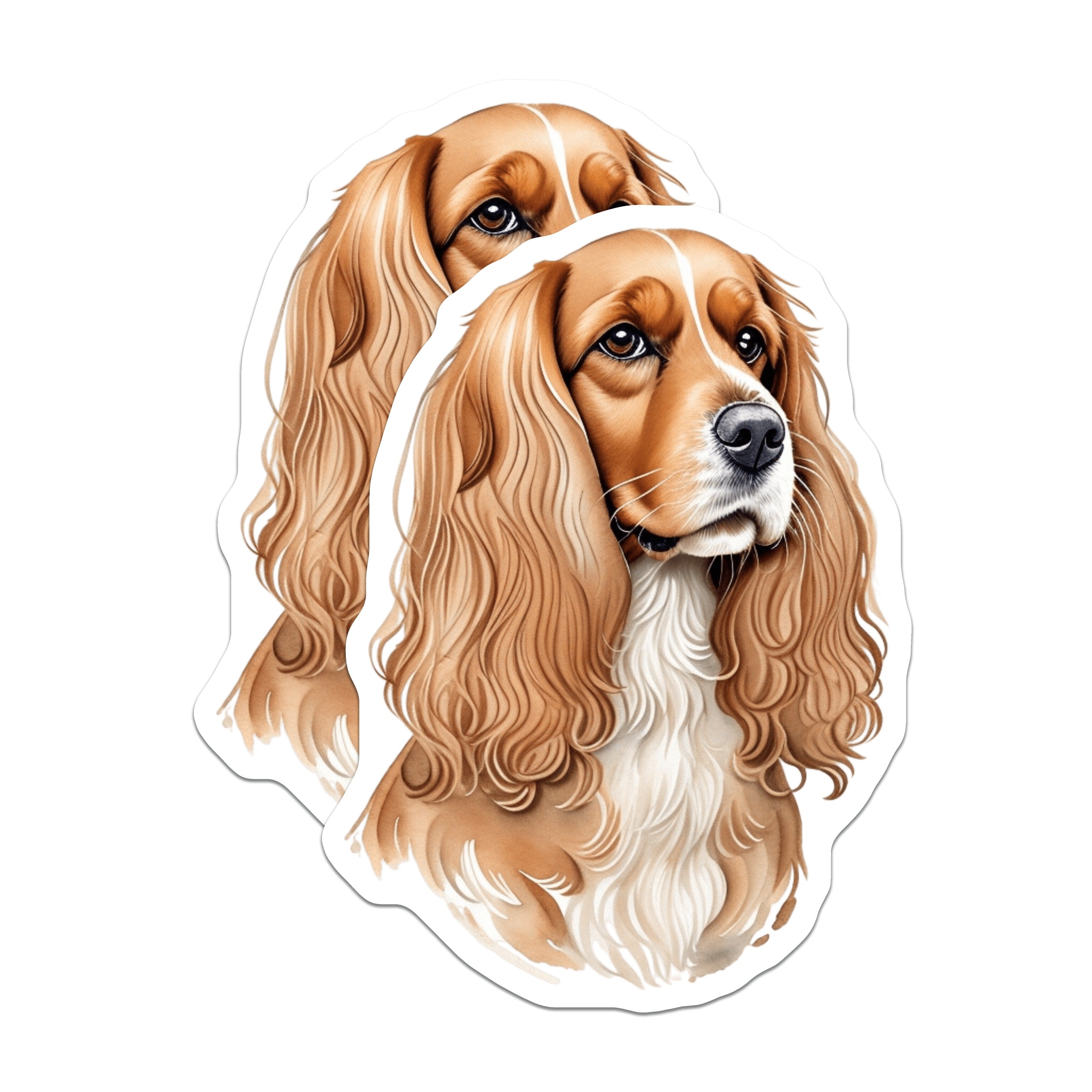 (2 Pack) Cocker Spaniel Magnets - Watercolor Dog Art - Pet Lover Accessories - 5 Inches On Longest Side - Thick Durable Magnet - Made in USA - MAG39653