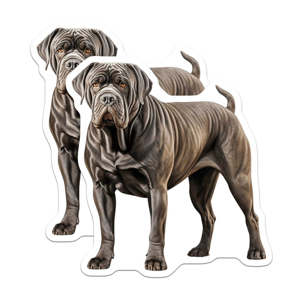 (2 Pack) Neapolitan Mastiff Magnets - Powerful Mastiff Art - Dog Breed Fan Items - 5 Inches On Longest Side - Thick Durable Magnet - Made in USA - MAG29527