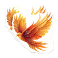 (2 Pack) Golden Phoenix Magnets - Fiery Bird Art - Rebirth Symbol Decor - Mythical Creature Collectible - 5 Inches On Longest Side - Thick Durable Magnet - Made in USA - MAG24794
