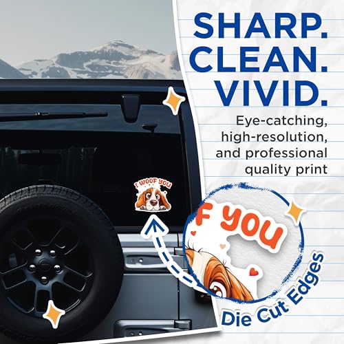(2 Packs) I Woof You Bloodhound Stickers - Bloodhound Mom Or Dad Decals - 5 Inches On Longest Side - Premium Vinyl Decal - Sticks to Any Smooth Flat Surface - Made in USA - BMCS2371