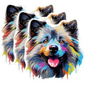 (3 Pack) Colorful Dog Decals - Laptop Decal - Cute Puppy Art - 3 Inches On Longest Side - Easy Peel & Apply - Made in USA - 3MCS0763