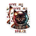 (2 Pack) Give Me Space Cat Magnets - Cute Space Cat Kitchen - Fridge Magnets - Cat Lover Art - Space-Themed Magnets - 5" On Longest Side - for Cars, Fridges, Toolboxes - Made in USA - MAG4602
