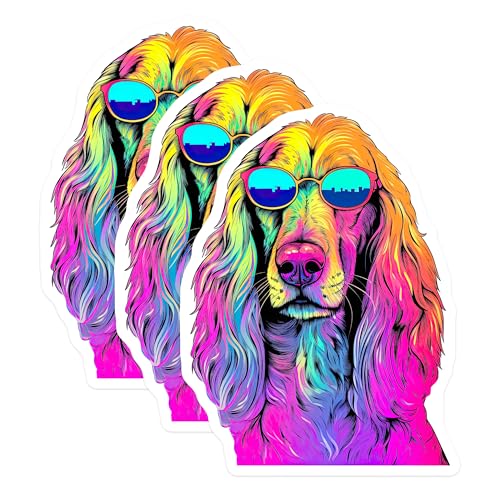 (3 Pack) Cocker Spaniel Decals - Colorful Dog Stickers - Laptop Decal for Dog Lovers - 3 Inches On Longest Side - Easy Peel & Apply - Made in USA - 3MCS6001