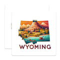 (2 Pack) Wyoming State Sticker - Travel Destination Stickers - Vintage Landscape Art Stickers - 5" On Longest Side - Sticks to Smooth Flat Surfaces - Made in USA - BMCS5568