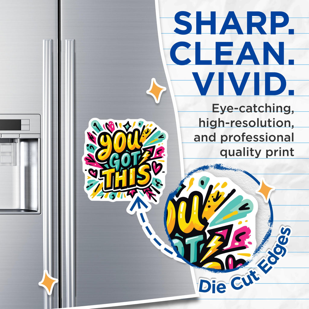 (2 Pack) You Got This Magnets - Vibrant Pop Art Inspirational Quote Decor - Empowering Refrigerator Locker Accessory - 5 Inches On Longest Side - Thick Durable Magnet - Made in USA - MAG19580