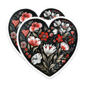 (2 Pack) Floral Heart Magnets - Folk Art Refrigerator Decor - Romantic Kitchen Accessories - 5 Inches On Longest Side - Thick Durable Magnet - Made in USA - MAG38928