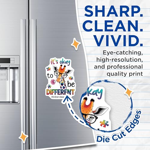 (2 Pack) It's Okay to Be Different Magnet - 5" On Longest Side - Sticks to Smooth Flat Surfaces - Made in USA - MAG10056