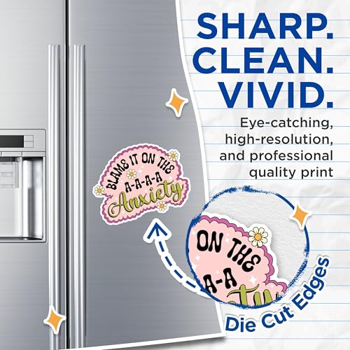 (2 Pack) Anxiety Quote Magnets - Mental Health Awareness Magnets - Inspirational Fridge Magnets- 5" On Longest Side - for Fridges, Toolboxes, Cars - Made in USA - MAG2863