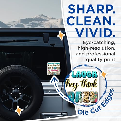 (2 Pack) My Kids Laugh Stickers - I'm Crazy Decal - Hereditary Quote Sticker - 5" On Longest Side - Sticks to Smooth Flat Surfaces - Made in USA - BMCS8472