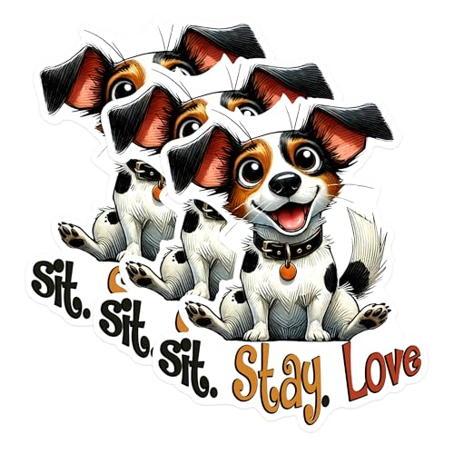 (3 Pack) Jack Russell Terrier Decals - Dog Lover Decals - Cute Dog Decal - 3 Inches On Longest Side - Easy Peel & Apply - Made in USA - 3MCS1277