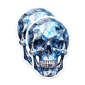 (2 Pack) Blue Diamond Skull Magnets - Faceted Gemstone Art - Gothic Home Accessories - 5 Inches On Longest Side - Thick Durable Magnet - Made in USA - MAG22795