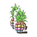 (2 Pack) Pineapple Grenade Magnets - Funny Fruit Pun Decor - Kitchen Fridge Accessories - 5" On Longest Side - Premium Magnet - for Cars, Refrigerators, Toolboxes, Lockers - Made in USA - MAG16941