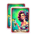 (2 Pack) Mojito Maniac Magnets - Retro Pinup Girl Art - Cocktail Lover Decor - 5 Inches On Longest Side - Thick Durable Magnet - Made in USA - MAG20954