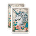 (2 Pack) Unicorn Magnets - Magical Floral Fantasy Decor - Mythical Creature Art - Aesthetic Whimsy - 5 Inches On Longest Side - Thick Durable Magnet - Made in USA - MAG22972