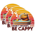 (3 Pack) Capybara Decals - Don't Worry Be Cappy - Hot Tub Animal Stickers - 3 Inches On Longest Side - Easy Peel & Apply - Made in USA - 3MCS0940