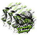 (3 Pack) Bass Fishing Decals - Casting Champ - Funny Fish Decals - 3 Inches On Longest Side - Easy Peel & Apply - Made in USA - 3MCS2156