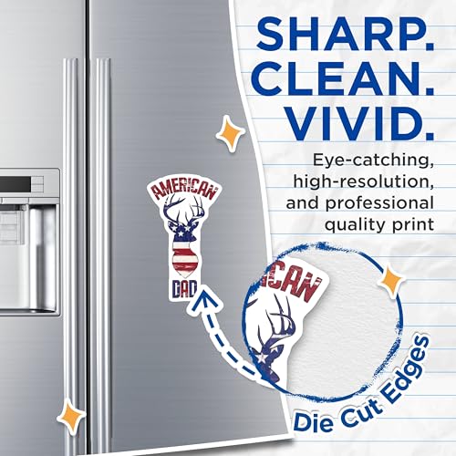 (2 Pack) American Dad Magnets Magnets - Patriotic Deer Head Magnet - Rustic American Flag Decor - 5" On Longest Side - Made in USA - Sticks to Refrigerators & Metal Surfaces - MAG8504