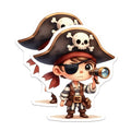 (2 Pack) Pirate Explorer Magnets - Cute Cartoon Pirate - Kids Room Decoration - Treasure Hunt Theme - 5" On Longest Side - for Cars, Fridges, Toolboxes - Made in USA - MAG7208