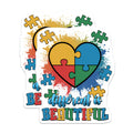 (2 Pack) Autism Awareness Stickers - Heart Puzzle Design - Inspirational Quote Decal - 5" On Longest Side - Sticks to Smooth Flat Surfaces - Made in USA - BMCS8418 - Diversity Inclusion Support