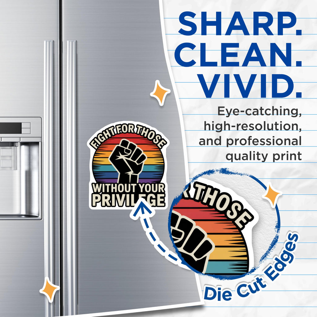(2 Pack) Social Justice Magnets - Fight for Others - Equality Rights Statement - 5" On Longest Side - Premium Magnet - for Cars, Refrigerators, Toolboxes, Lockers - Made in USA - MAG15489