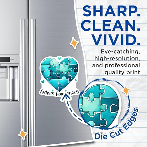 (2 Pack) Autism Awareness Magnets - 5" On Longest Side - for Cars, Fridges, Toolboxes - Made in USA - MAG8132